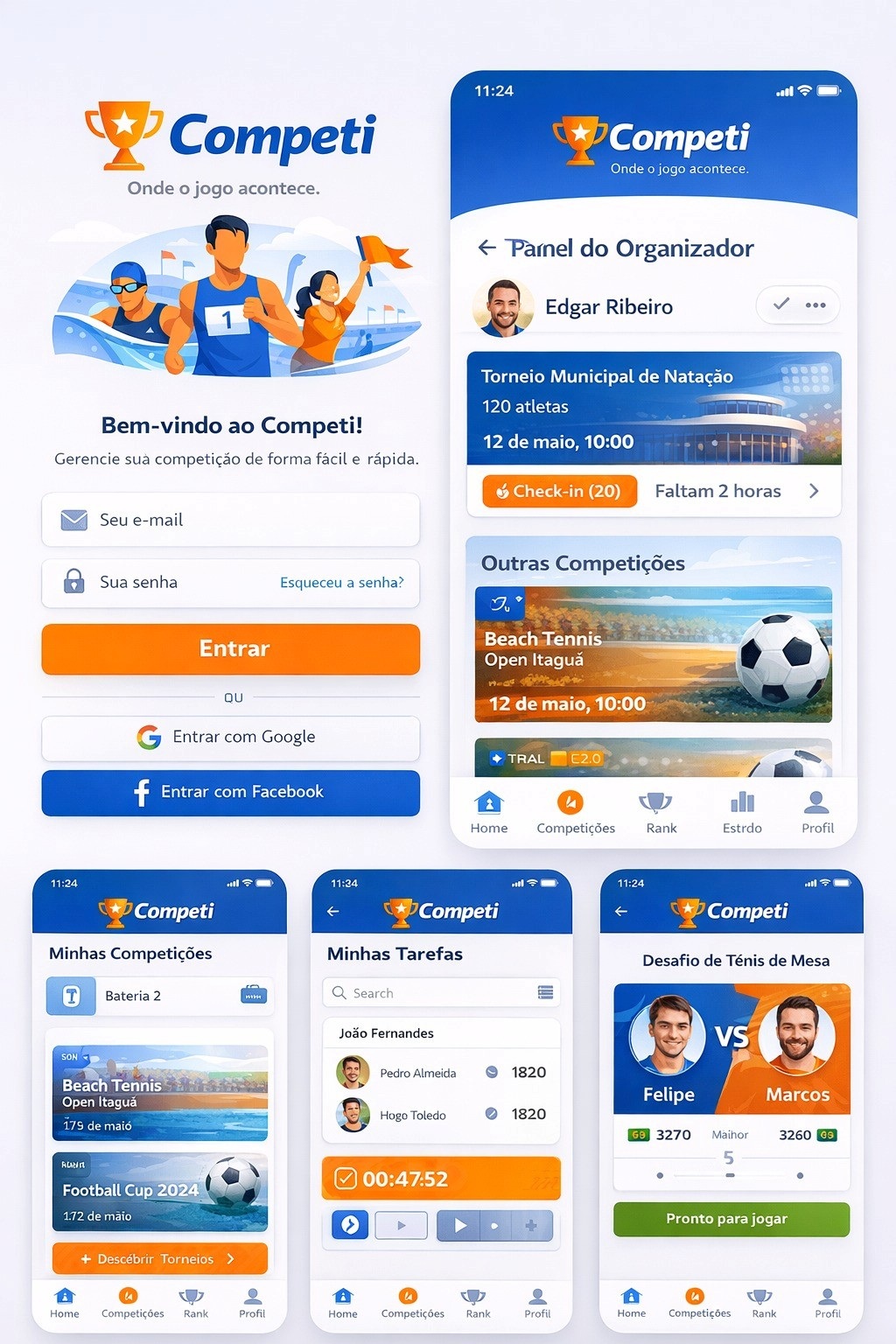 Ecossistema visual da marca Competi